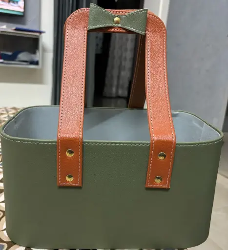 Premium vegan leather basket